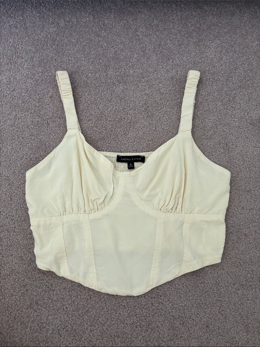 Kendall & Kylie Cream Cropped Camisole Bustier